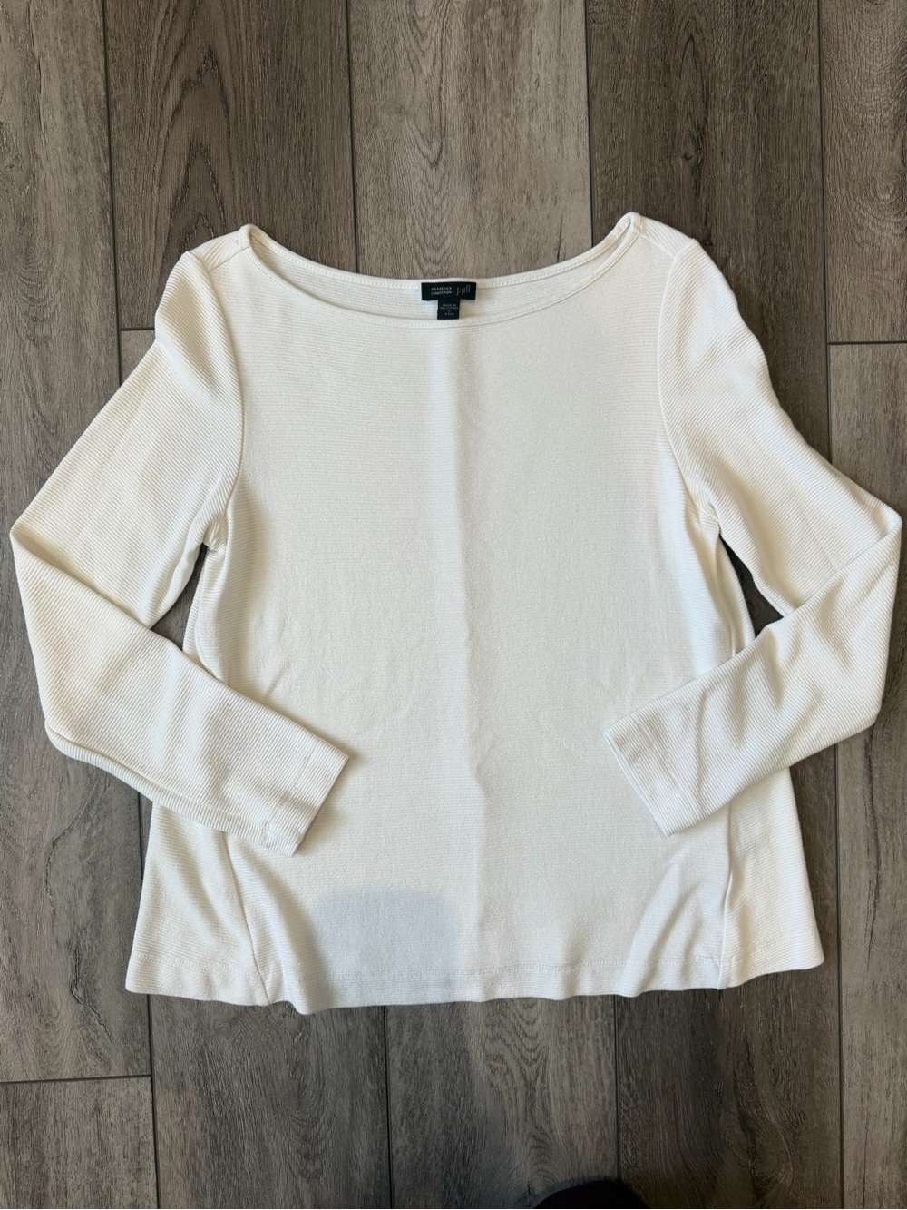 J. Jill- Wearever Collection- Cream Long-Sleeve Ribbed Knit Top (SP)